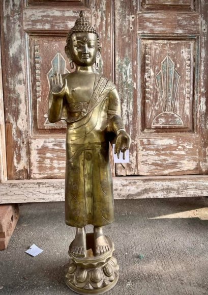 BRI4 รูปหล่อทองเหลือง องค์พระปางยืนประทานพร