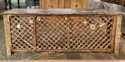 CL49 Antique White Washed Counter Table