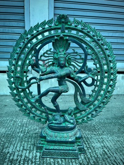BRI66 Brass Lord Shiva in Green Color