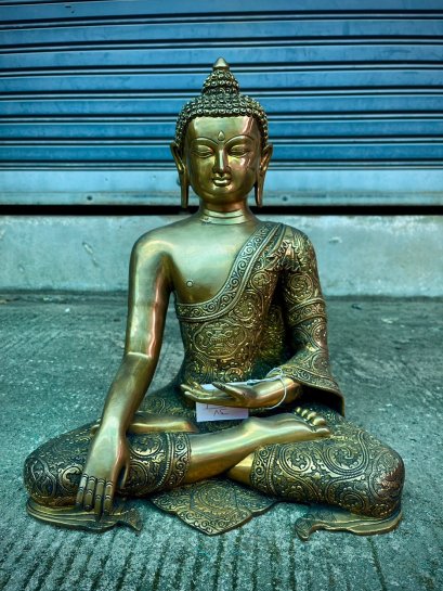 BRI67 Brass Buddha Statue from India