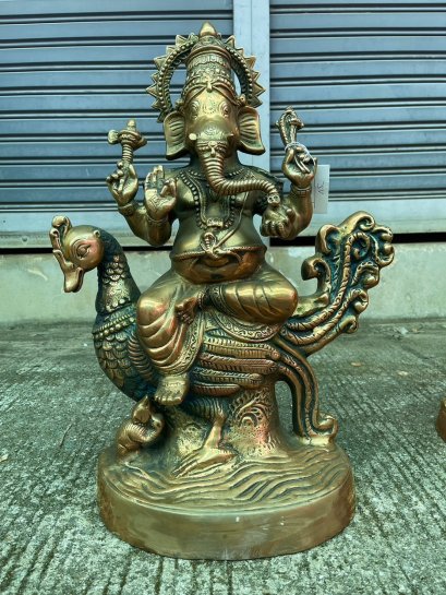 BRI70 Brass Lord Ganesha Sitting on Bird