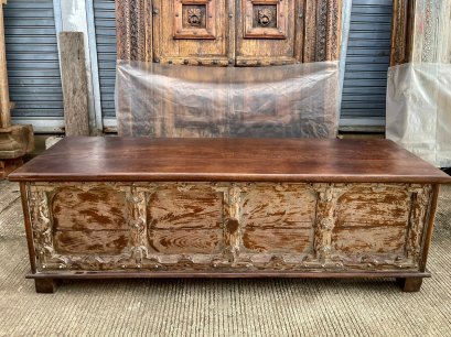 Wooden Chest with Rustic Color Front