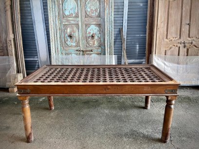 DT15 Indian Antique Dining Table with Carving