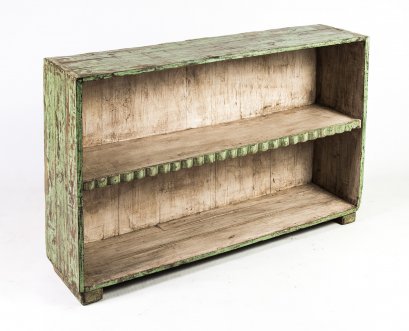 Wooden Shelves Painted Green and White