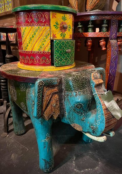 Colorful Painted Elephant Seater