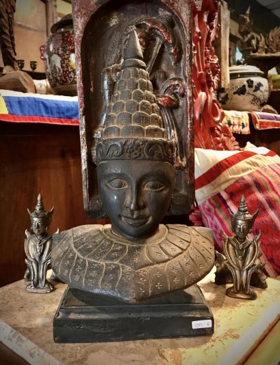 DCI114 Burmese angel carved statue