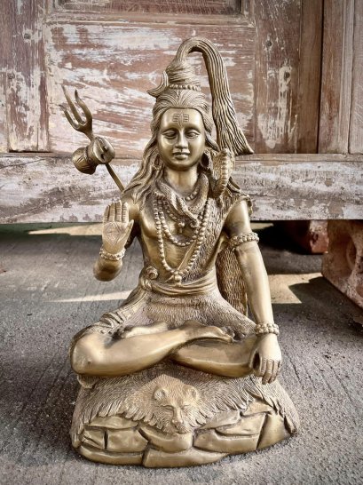 BRI52 Rare Gorgeous Hindu God Shiva Statue