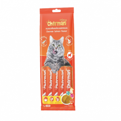 Cherman | อาหารแมวเลีย รสแซลมอน ขนาด 12 g (12 ห่อ)