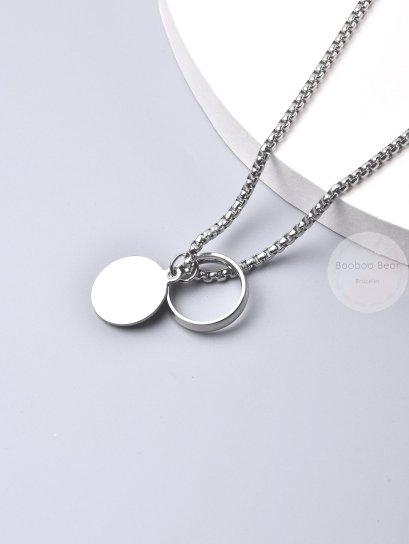 Ring &amp; Disc Stainless Necklace จี้พร้อมสร้อย