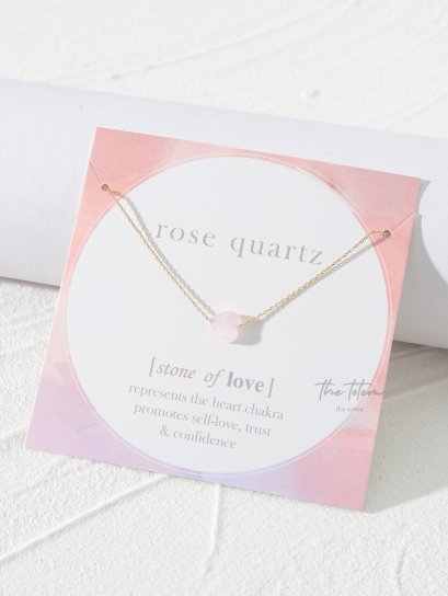 Rose Quartz Necklace จี้พร้อมสร้อย รุ่น N03-1