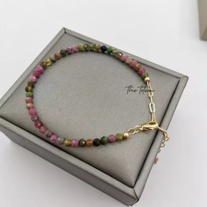 Tourmaline 3mm 14K Gold Bracelet