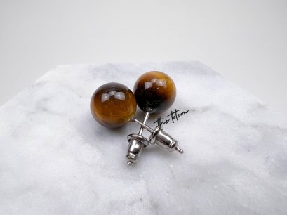 Tiger eye 10mm Earrings