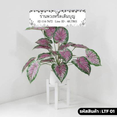 พวงหรีดต้นบอนสีปลอม รหัส LTF 01 ร้านพวงหรีดเติมบุญ