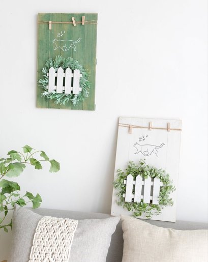 แผ่นไม้ที่แขวนรูปแบบไม่ต้องเจาะผนัง CAT SINGING LA LA (Zakka)