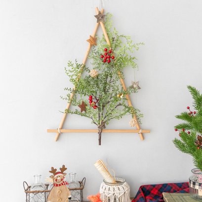 ต้นคริสมาสต์ตกแต่งบ้านแบบติดผนัง X'mas Tree Nordic Wood Rack