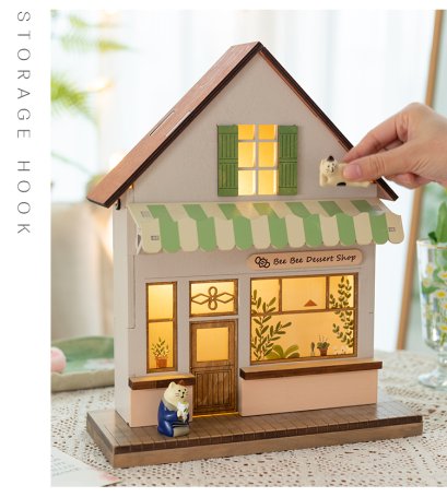 ของตกแต่งบ้าน,ของแต่งบ้านโคมไฟตั้งโต๊ะรูปทรงร้านขายขนมปัง รุ่น BEE BEE DESSERT HOUSE
