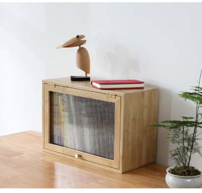 ตู้ใส่หนังสือตั้งโต๊ะแบบกระจกญี่ปุ่นบานเปิด KOREA MIRROR BOOKCASE