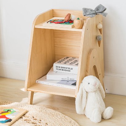 ตู้ใส่หนังสือข้างเตียงแบบ 2 ชั้นงานไม้สน Mini Eco Pile Wood Korea