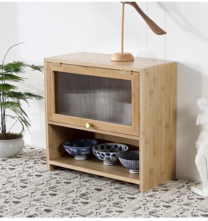 ตู้ชั้นวางเก็บของแบบ 2 ชั้น MINIMAL BAMBOO CUPBOARD 2 IN 1 JAPAN