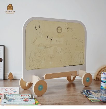 ชั้นวางหนังสือนิทานแบบตั้งพื้น,พร้อมกระดานวาดภาพสำหรับเด็ก 2 IN 1 รุ่น NIJIYA