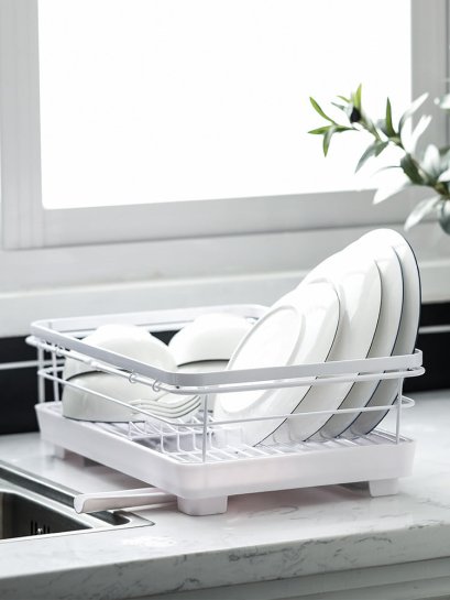 ที่คว่ำจานชามพร้อมถาดรองระบายน้ำ JAPAN IDEA DISH RACK