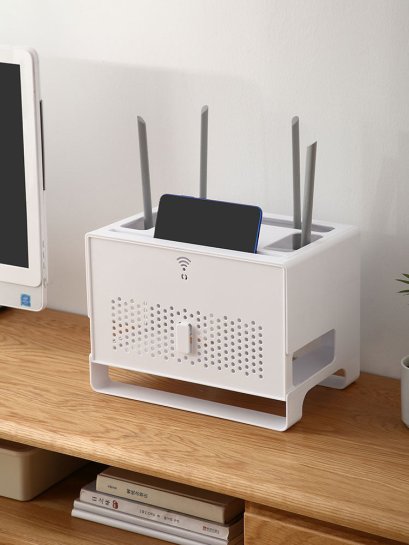 ตู้วาง 2 ชั้น ปลั๊กไฟ และ กล่องเร้าเตอร์ INTERACTIVE STORAGE BOX