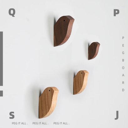 ที่แขวนของรูปหัวนกกระจอก Peg Wood Board