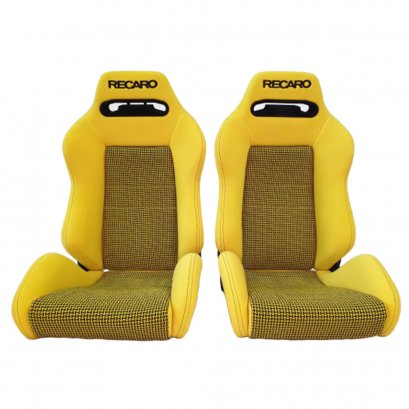Pair of Used JDM RECARO SR3 Yellow Wildcat SEATS RACING BMW HONDA PORSCHE AUTO CARS+2pumps