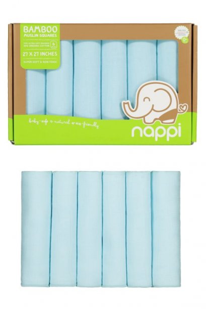 Nappi Baby - Bamboo Baby Muslin Blue ( 6 pcs. )