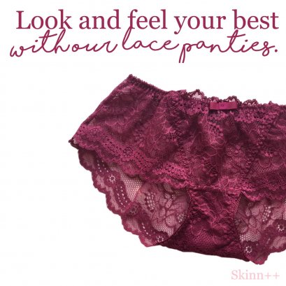 Wine Color Boyshorts Lace Hips Up Panty (Made in Korea)