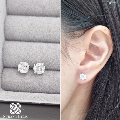 ต่างหูเพชรแบบติดหู stud earrings