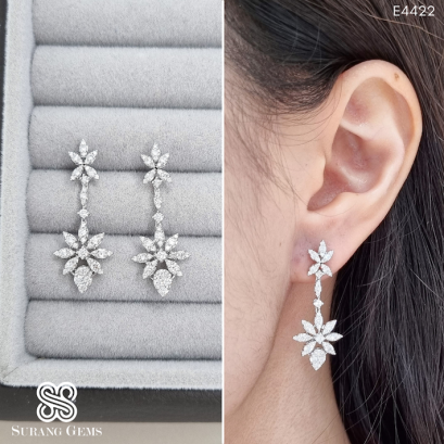 ต่างหูเพชรตุ้งติ้งใส่ออกงาน ต่างหูเพชรเจ้าสาว