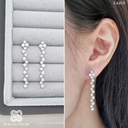 ต่างหูเพชรระย้า รุ่น zig zag