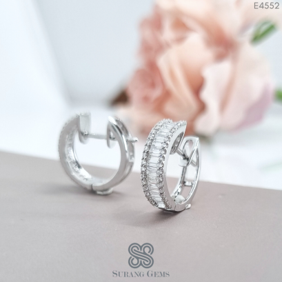 ต่างหูห่วงเพชรบาเก็ต ทรงกลม