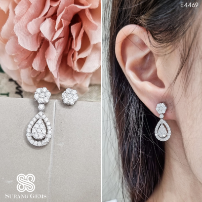 ต่างหูเพชรตุ้งติ้ง 2 in 1 ถอดปลายได้