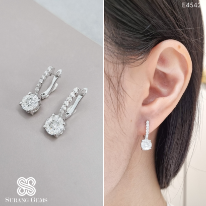 ต่างหูเพชรตุ้งติ้ง ห้อยเพชรแฟนซี