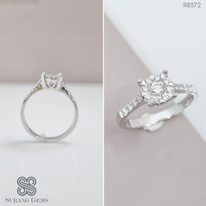 แหวนเพชรประกบ ก้านเดี่ยว