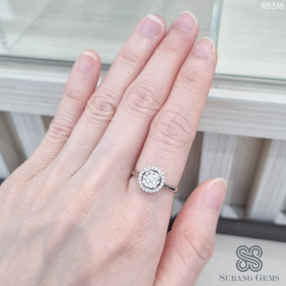 แหวนเพชรประกบทรงกลม