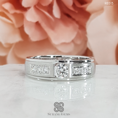 แหวนแต่งงานผู้ชาย แหวนเพชรน้ำ100