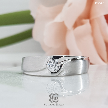 แหวนแต่งงานผู้ชาย แหวนเพชรน้ำ100