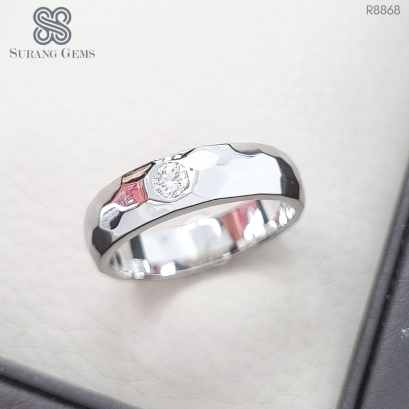 แหวนเพชร ทองขาว18k รุ่นเงา