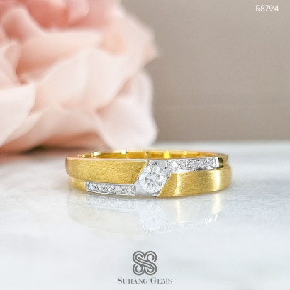 แหวนเพชรชาย เรือนทอง18k