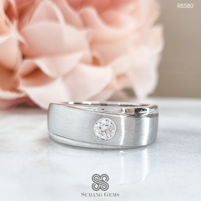 แหวนเพชรเม็ดเดี่ยว แหวนแต่งงานผู้ชาย ลายเกลียว