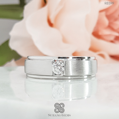 แหวนแต่งงานผู้ชาย แหวนเพชรเม็ดเดี่ยว