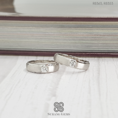 Couple diamond ring in 18K white gold