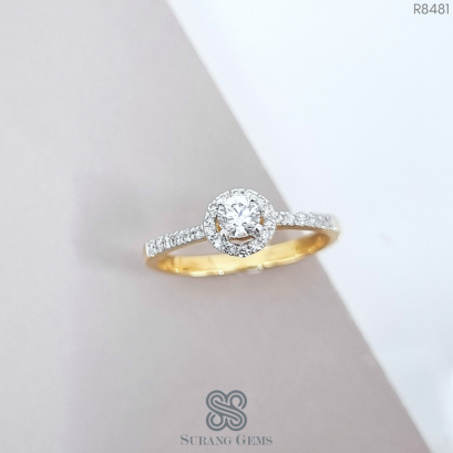 แหวนเพชรล้อม เรือนทอง18k