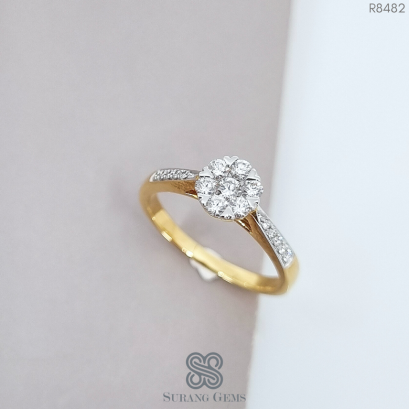 แหวนเพชรประกบ เรือนทอง18k