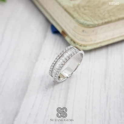 diamond band in 18k white gold