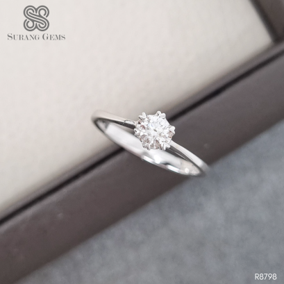 แหวนเพชรเม็ดเดี่ยว 20 ตัง น้ำ 100