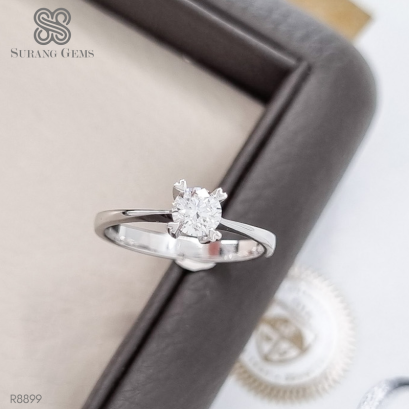 แหวนเม็ดเดี่ยว เพชรน้ำ 100